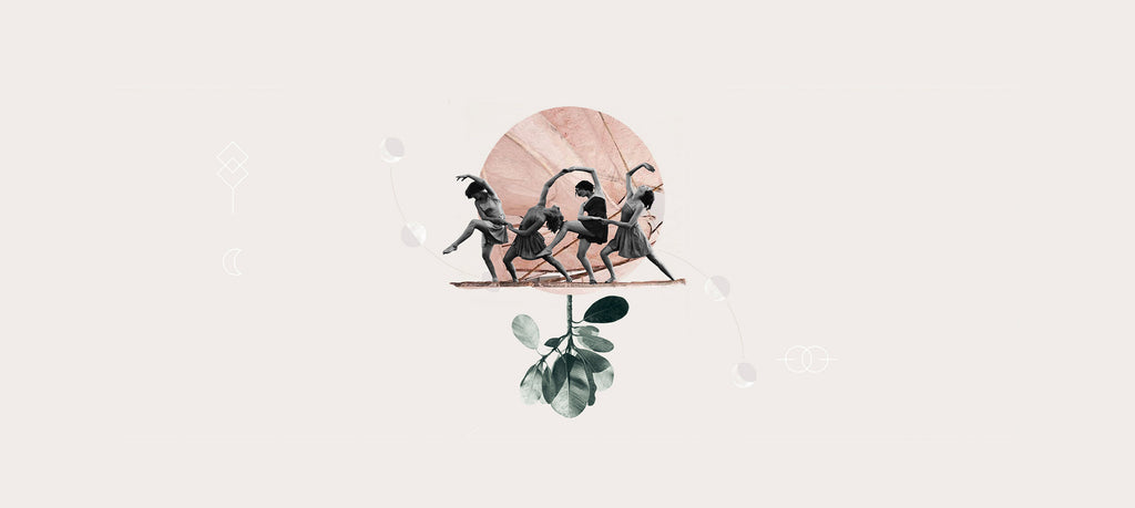 Retro Illustration Frauen tanzen